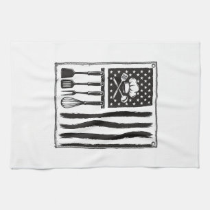 Oude Keuken Vlag Kookgerei T-shirt Ontwerp Theedoek