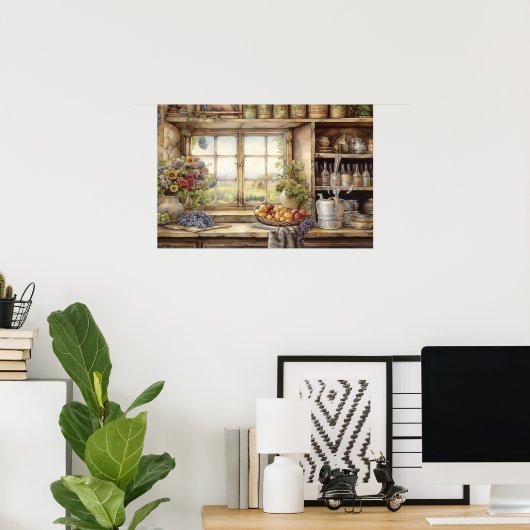 Oude keukenramerpotten Tuinplanten  Poster (Thuiskantoor)