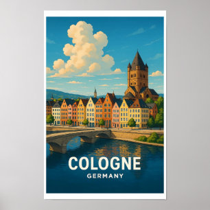 Oude Keulen Duitsland Reisposter - Kleurrijk Poster