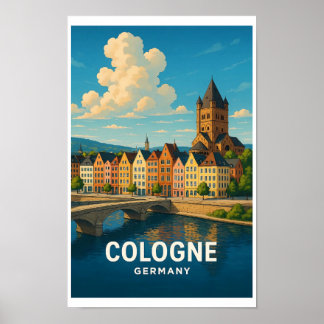 Oude Keulen Duitsland Reisposter - Kleurrijk Poster