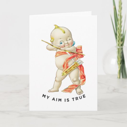 Oude Kewpie Cupid Mijn Richting Is Waar Valentijns Kaart (Voorkant)