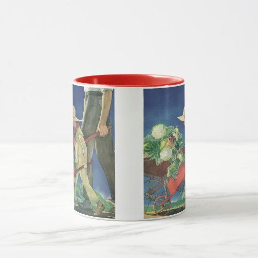 Oude kind, biologisch tuinieren; Victory Garden Mok (Midden)