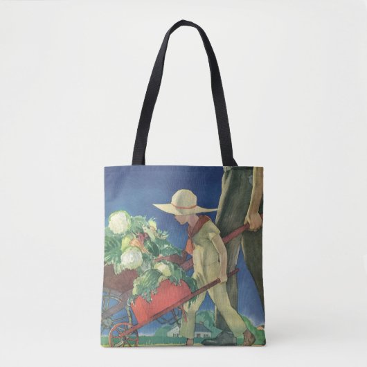 Oude kind, Biologische tuin; OverwinningsTuin Tote Bag (Voorkant)
