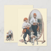 Oude kind, jongenspiraat, hond, spiegel, boekanier (Voorkant / Achterkant)