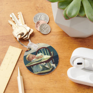 Oude Kinderen, Baby Slapende Stoel Keuken Sleutelhanger