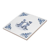 Oude Kinderen Dansen Delft Hoek Blauw & Wit Tegeltje (Zijkant)