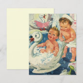 Oude Kinderen in Zwanenbad Bubbelbad Uitnodiging (Voorkant / Achterkant)