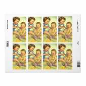 Oude Kinderen, Schattige Gelukkige Peuters Lachfle Etiket (Full Sheet)
