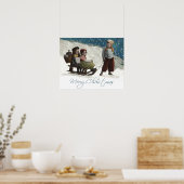 Oude Kinderen Sledenrijden Poster (Keuken)