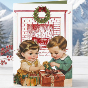 Oude Kinderkerstkaart Kaart
