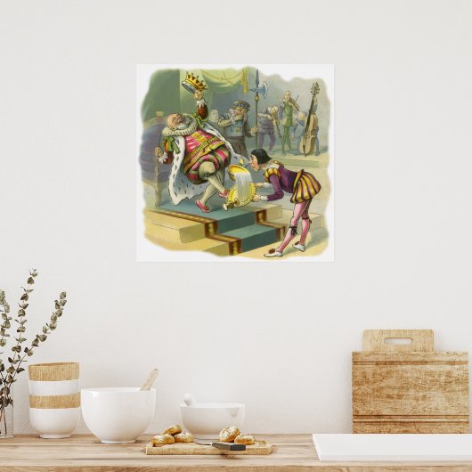 Oude kinderrijm Old King Cole gedicht lied Poster (Keuken)