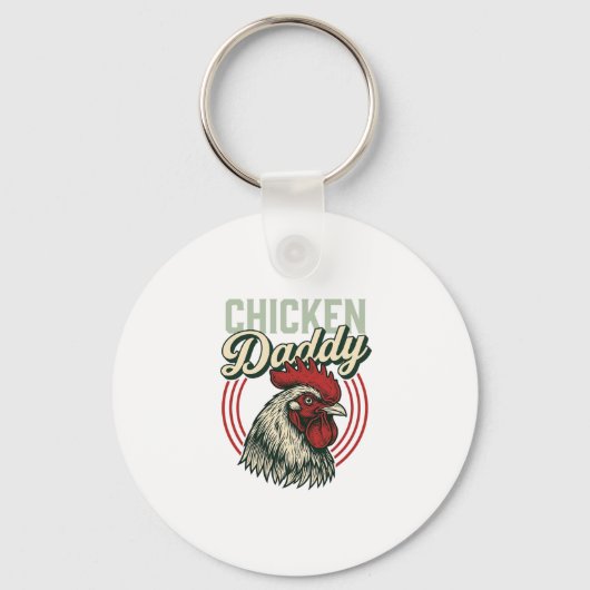 Oude Kip Daddy Haan Shirt Ontwerp_1 Sleutelhanger (Voorkant)