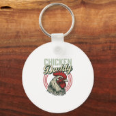 Oude Kip Daddy Haan Shirt Ontwerp_1 Sleutelhanger (Voorkant)