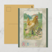 Oude kippen op een boerderij Pasen Briefkaart (Voorkant / Achterkant)