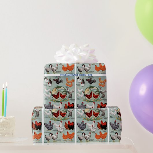Oude Kippenrassen Patroon  Inpakpapier (Feestgeschenken)