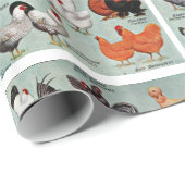 Oude Kippenrassen Patroon  Inpakpapier (Rol Hoek)