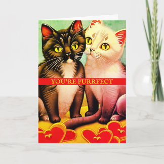 Oude Kittens Retro Moppige Katten Valentijnsdag Kaart