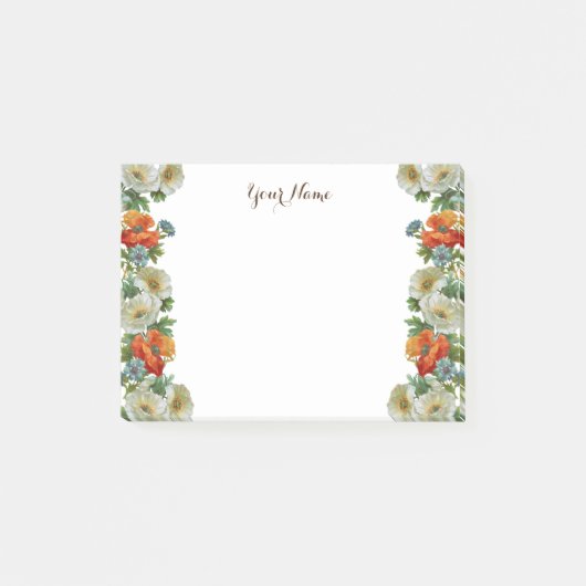 Oude klaprozen en korenbloemen aangepaste Post-it Post-it® Notes (Voorkant)