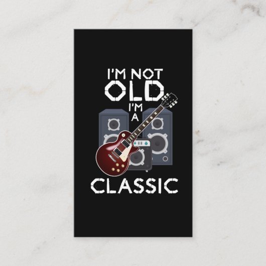 Oude Klassic Guitar Birthday Guitarist Musicus Visitekaartje (Voorkant)
