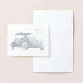 oude klassieke auto mannelijk bedankt folie kaarten (Display)