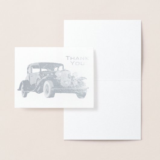  oude klassieke auto mannelijk bedankt folie kaarten (Display)