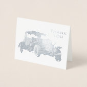 oude klassieke auto mannelijk bedankt folie kaarten (Voorkant)
