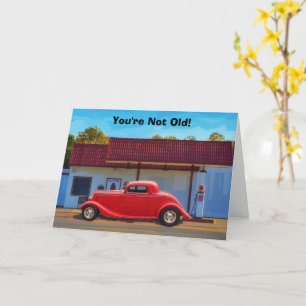Oude Klassieke Auto Wordt Oud Leuk Verjaardagskaar Kaart