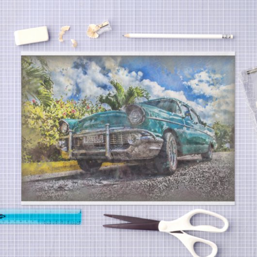 Oude klassieke autoontkoppeling tissuepapier (Craft)