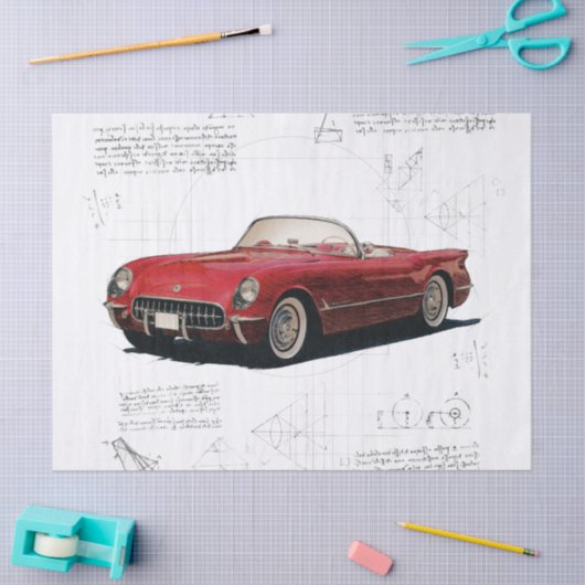 Oude klassieke autoontkoppeling tissuepapier (Craft)