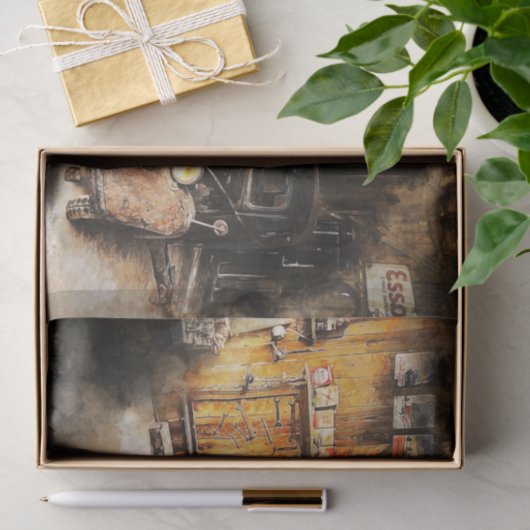 Oude klassieke autoontkoppeling tissuepapier (Geschenk)