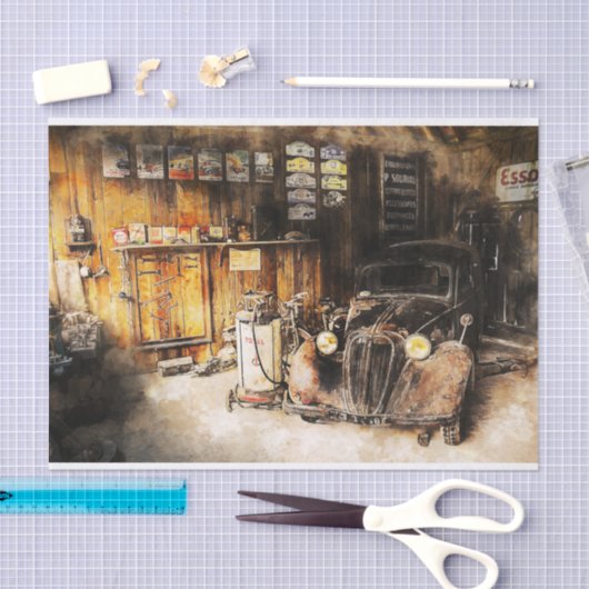 Oude klassieke autoontkoppeling tissuepapier (Craft)