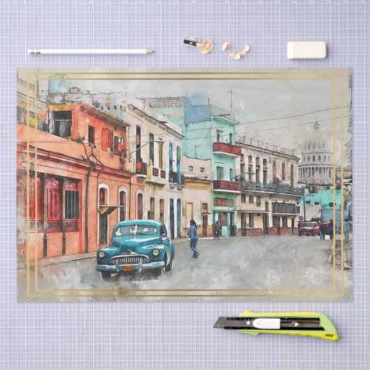 Oude klassieke autoontkoppeling tissuepapier (Craft)