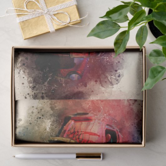 Oude klassieke autoontkoppeling tissuepapier (Geschenk)