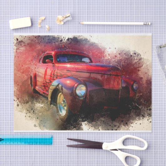 Oude klassieke autoontkoppeling tissuepapier (Craft)