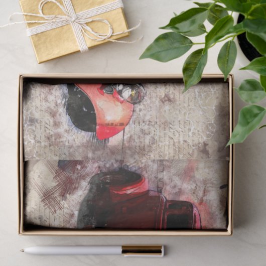 Oude klassieke autoontkoppeling tissuepapier (Geschenk)