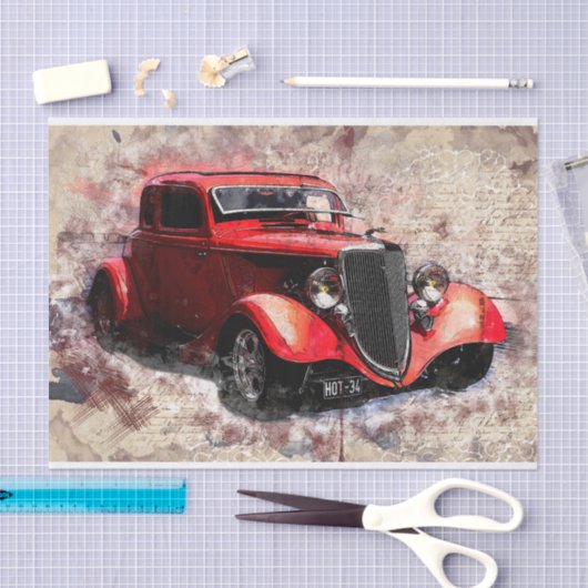 Oude  klassieke autoontkoppeling tissuepapier (Craft)