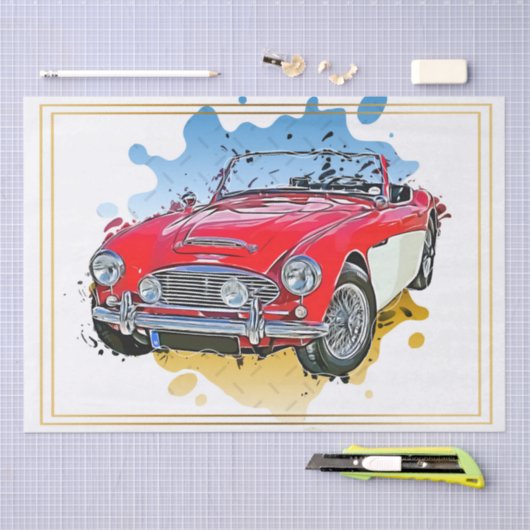 Oude klassieke autoontkoppeling tissuepapier (Craft)