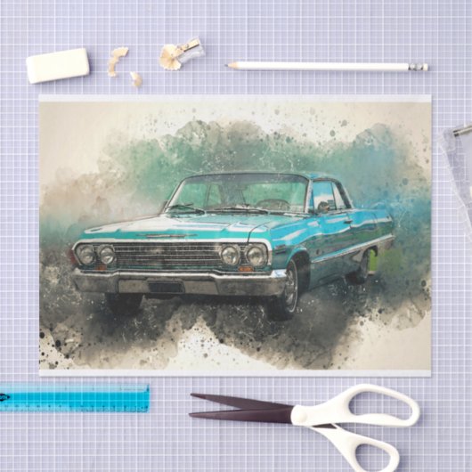 Oude klassieke autoontkoppeling tissuepapier (Craft)