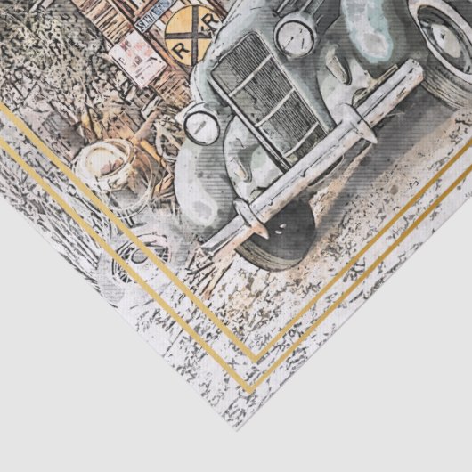 Oude  klassieke autoontkoppeling tissuepapier (Detail)