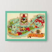 Oude klassieke Bermuda kaart Button (Voorkant)