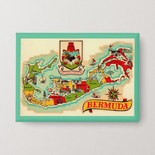 Oude klassieke Bermuda kaart Button
