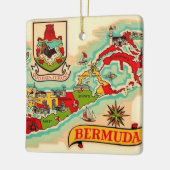 Oude Klassieke Bermuda Kaart Keramisch Ornament (Links)