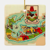 Oude Klassieke Bermuda Kaart Keramisch Ornament (Achterkant)