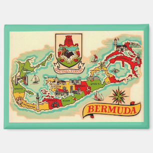 Oude klassieke Bermuda kaart Magneet