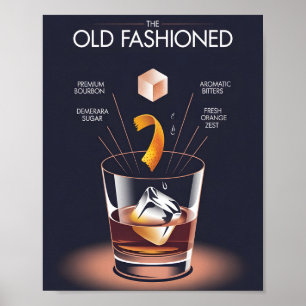 Oude Klassieke Cocktail Recept Infographic Poster