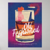 Oude klassieke cocktail Retro-kunst met fashions Poster (Voorkant)