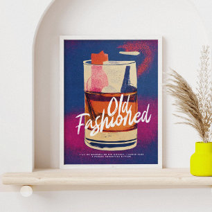 Oude klassieke cocktail Retro-kunst met fashions Poster