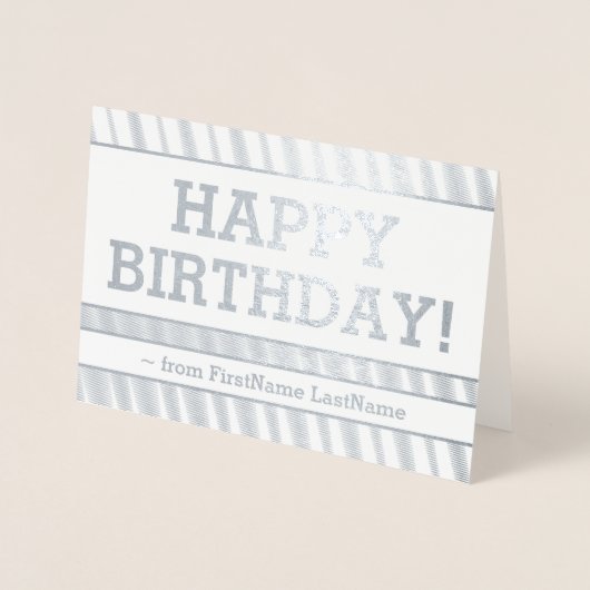 Oude, klassieke "HAPPY BIRTHDAY"-kaart Folie Kaarten (Voorkant)