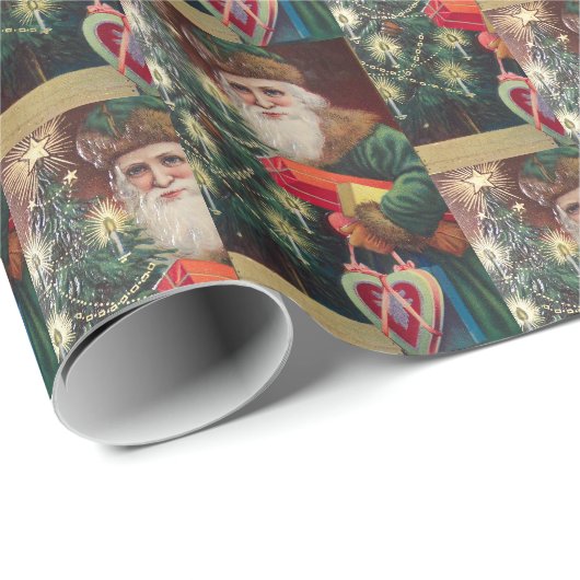  Oude Klassieke Kerstman Sinterklaas Cadeaupapier (Rol Hoek)