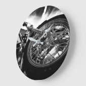 oude klassieke motorfiets grote klok (Hoek)